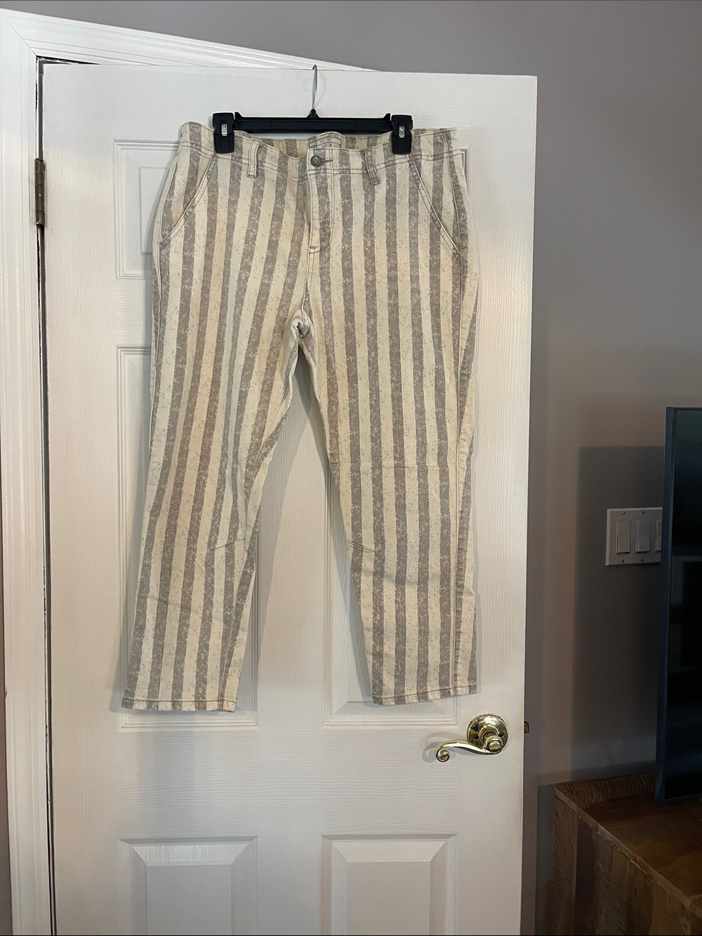 Free People Striped Chino-like Jeans Pants